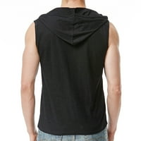 Oalirro muške tenkovske majice s kapuljačom s kapuljačom, majice za majice za muškarce Grafički crni XL