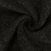 Dukseri za žene jesen zimske pletene pulover vrhove dugih rukava s dugim rukavima pulover casual pletene turtleneck opremljeni pulover s ramena džemper s visokim ovratnikom pletiva s crnim m