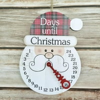 Calendar odbrojavanja božićnog odbrojavanja Drveni privjesak Božićni ukrasi Resel za zidni dekor na vratima