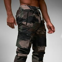 Virmaxy radne pantalone za muškarce elastične struk Brze suho vodootporne teretne hlače s džepovima
