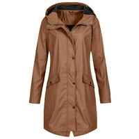 Funicet jakne za žene bave sva ženska pune boje kišne jakne na otvorenom s kapuljačom, vodootporni dugi kaput