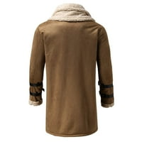 Tawop zimski kaputi za muškarce Muška jeseni zimski modni runo jaknu Opremljena gornja jakna smeđa xxxxxl