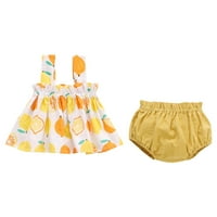 Set sa odijelima za djevojke Ljetne kratke trake na rukavima na vrhu kratke hlače Dva odjeća set za dječju odjeću