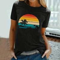 UUBLIK Valentines Odjeća Rainbow Plaža Odštampana žena Ljetna majica za bluzu s kratkim rukavima