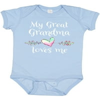Inktastic moja velika baka voli me- srčano sjajno poklon dječaka baby ili baby girl bodysuit
