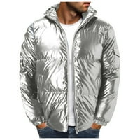 Outfmvch zimski kaputi za muškarce obična jakna sa reflektiranom labavom stand-up ovratnikom i debelom