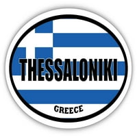 Solun Grčka zastava Ovalni naljepnica vinil naljepnica vinila