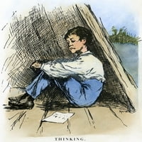 Clemens: Huck Finn, 1885. n'think. ' Crtanje Edward Windsor Kemblea za američko izdanje Marke Twaina