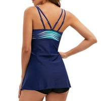 CAICJ kupaći kostimi za žene Žene Bikini kupaći kostim Niski uspon Dvije kupalište Plavo, XL