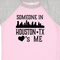 Inktastični Houston Texas Neko me voli skyline poklon za dječaka za bebe ili djecu