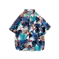 Akiigool ženske bluze Dressy ženske ležerne ljetne vrhove ruffle s kratkim rukavima vrat modne florane