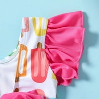 Ljetne djevojke bez rukava kupaće kostim slatke ružičaste boje ruffles kupaći kostimi kupaći kostim