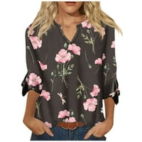 Košulje za žene za žene uzorak Ispis grafički teški bluze casual plus veličina osnovnih vrhova pulover