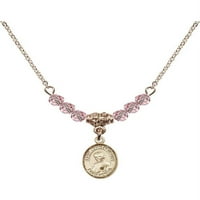 Ogrlica sa pozlaćenom na Hamilton sa laganim ružičastog oktobarskog rođenja meseca rođenja Kamene perle