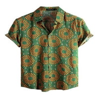 Paille muški vrhovi lišće tiskane majice rever vrat Ljetne košulje muškarci casual tee hawaiian bluza