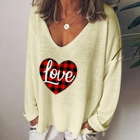 Ženska modna casual tiska V-izrez Loose dugih rukava TOP BLOUSE pulover hot8sl4869114