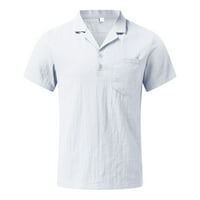 Ležerni čvrsti top bluza izrez muškarci o majici Summer Kratki kratki tinejdžerski rukav rukav rukav