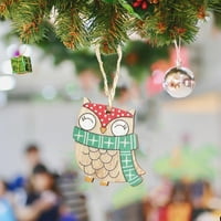Outfmvch bogg torba dodaci za kućne dekor Božićna sova Viseći ukras za ukrašavanje drva ORLENA Oblici Cuteout Ornament Room Decor Kaki