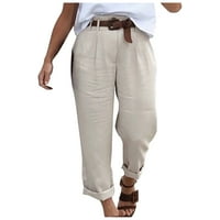 Hlače za žene modne casual hlače Čvrsto boje džep labave hlače