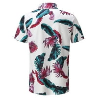 Muška košulja na plaži na plaži na plaži Pamuk posteljina Ležerna majica niz majice kratkih rukava