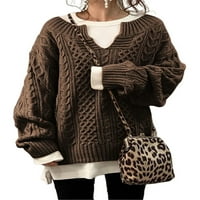 Džemper od Avamo za žene Zimske tople kablove pleteni puloveri Jumper casual labav dugi rukavi Vrući