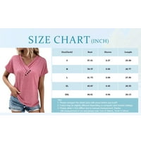 Ženski vrhovi klirence ispod $ velike veličine V-izrez bluza Čvrsti casual majice kratkih rukava Labavi