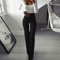 Lounge hlače Žene Modne čvrste elastičnosti Tajice zvona na dnu hlače crna m