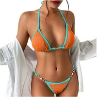 Honeeladyy ženske atraktivne visoke grudi solidirani bikini set jednodijelni setovi kupaćih kostimi