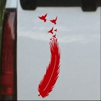 Pero se okreće u ptice ili kamion prozor za prozor za laptop naljepnica za laptop crvena 7in 3,9in