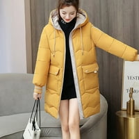 Zimske jakne za žene s kapuljačom s kapuljačom topli kaput patent zatvarač Deblji kaput džepna odjeća