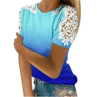 Ženske majice vrhovi ljetni modni čips crochet kratki rukav Slobodno vrijeme O-izrez Košulje Casual