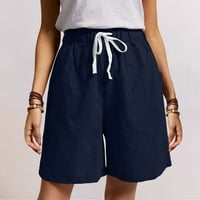 Ženske kratke hlače Ležerne prilike, čvrsti vučni elastični struk Ljeto Loose široke noge mid hlače