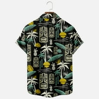 Muške majice Muški ljetni modni modni havajski stil kratkih rukava Ležerne majice Bež l