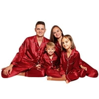 pxiakgy set za žene Solid PJ-ova noćna odjeća za spavanje za spavanje u porodici Pajamas hlače satenski
