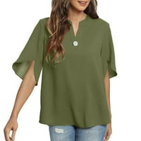 Ženske bluze Ljetne vrhove kratkih rukava Ležerne majice V izrez šifon vrhove dame majice