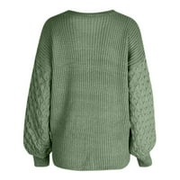 Tosmy Womens Dukseri modni pleteni džemperi Labavi dugih rukava Pleteni džemper za žene