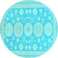 Ahgly Company u zatvorenom okruglu Orijentalno svijetlo plava tradicionalna područja područja, 7 'krug