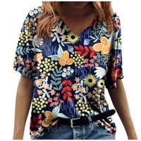 Ženske vrhove majice kratkih rukava slatke ljetne casual majice labavi fit bluze ekousn
