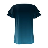 Ljetne esencijali Otemrcloc ženski Ljetni vrhovi ruffle kratki rukav V izrez Bluze Flowy T majice Top