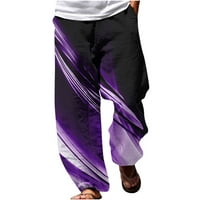 Ljetne pantalone za muškarce elastične struine nacrtajuće od tiskane ravno-hlače ležerne bager-saloške
