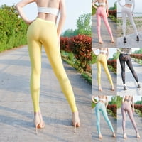 Žene svilenke vidi kroz gamaše visoke elastične čiste ultra tanke mršave pantalone žuto l