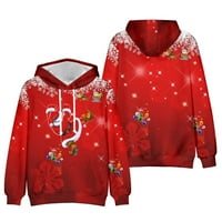 Muške modne dukseve za modu Veliki i visoki božićni 3D ispisani labavi fit dugim rukavima Zimski praznik Kompletni džemper sa džepom Navy XXXXXL