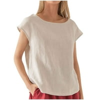 Yyeselk Ljetne ženske košulje Tunike Casual Okrugli izrez Cape kratkih rukava Pulover Bluze trendy čiste
