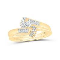 Jewels 14kt žuti zlatni okrugli dijamant Bridal Wedding Ring Band Set CTTW veličine 8