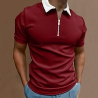 IOPQO polo majice za muškarce Muškarci Ležerne prilike Soild patentna košulja Okrenite bluzu za ovratnik kratki rukav Top košulja Modne casual majice Majica 5xl