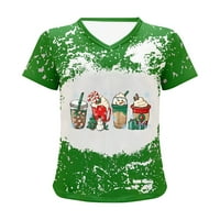 Popust ženske modne ljetne kratke majice Božićna slatka GNOME grafički ispisani bluza, ležerne s kratkim