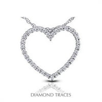 Dijamantni tragovi UD-GOS319- 1. Carat Ukupno prirodni dijamanti 14k bijelo zlato Prong Podešavanje modnog privjeska