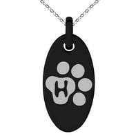 Slovo od nehrđajućeg čelika H Početni mačji šape za pse Monogram ugravirani malog ogrlice od ovalnog