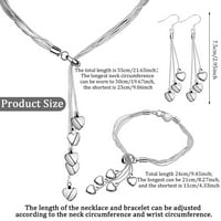 Talijanski lanac pet-linije pet srca Ljubav ogrlica povezuje narukvica