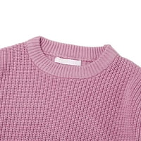 Xmarks dječji kabel pleteni džemper s dugim rukavima okrugli vrat pleteni pulover vrhovi jesenski zimski
